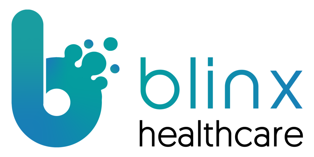 Image of Blinx Logo with Black Healthcare Text