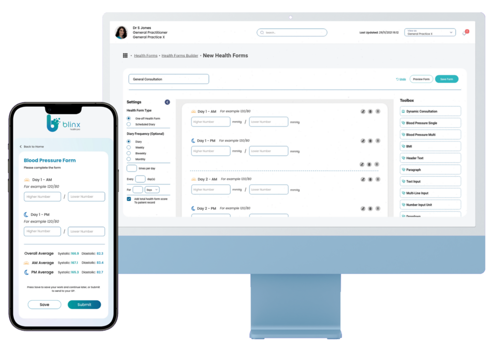 Image of Phone & Computer Mockup of Health Forms